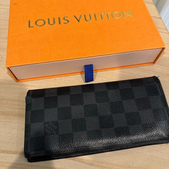 Rare LOUIS VUITTON Black & Gray Graphite Brazza Wallet - Picture 5 of 9